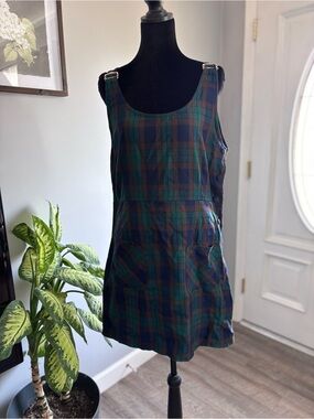 Vintage 90s Bonnie Evans tartan plaid dress dark academia grunge